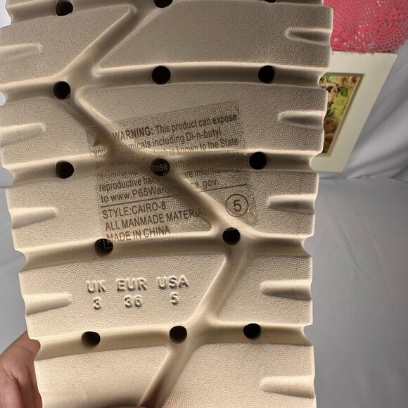 New In Box Cairo Bone Eva Chunky Platform Clogs with Fur Size 5 - Picture 8 of 10